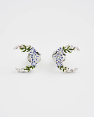 Nightshade Moon Silver Stud Earrings