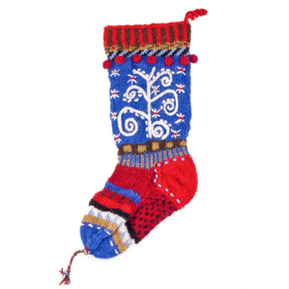 Icicle Christmas Stocking – Whimsical Knit Tree Design