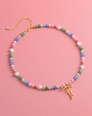 Pastel Crush Coquette Bead Pearl Necklace