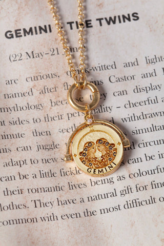 Gemini Zodiac Spinner Necklace