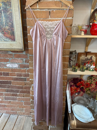 Vintage Mauve Nylon Slip Dress