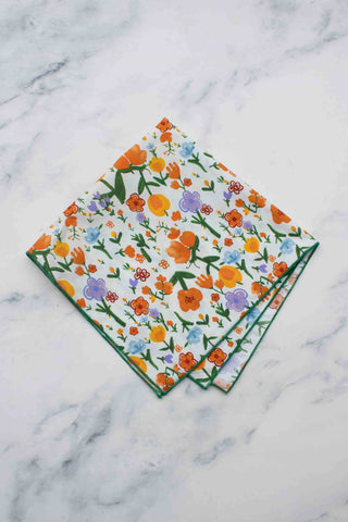 Bloom Garden Floral Cotton Square Scarf
