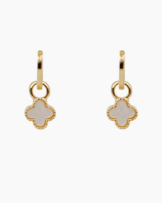Lucky Clover Charm Hoop Earrings
