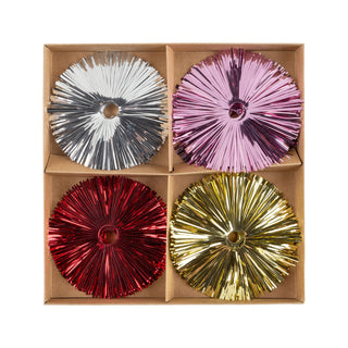Set of 20 metallic starburst Xmas, 3.5in-8.25in