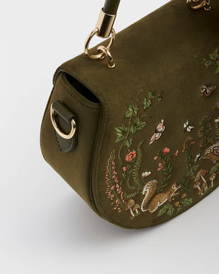 Charlotte Meadow Scene Embroidered Saddle Bag