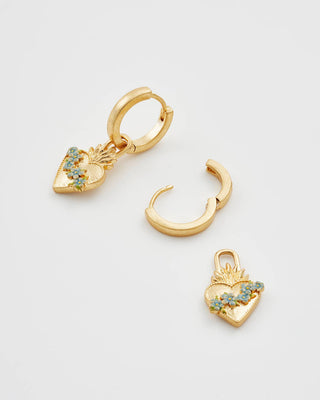 Sacred Heart Huggie Earrings