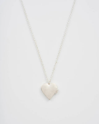 Floral Heart Silver Locket Necklace