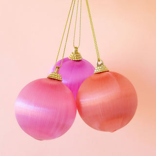 Retro Satin Ornaments | Set of 9