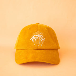 Palm Sunset Baseball Hat | Golden (Corduroy Dad Cap)