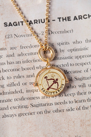 Sagittarius Zodiac Spinner Necklace