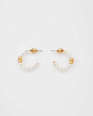 Heart Pearl Hoop Earrings
