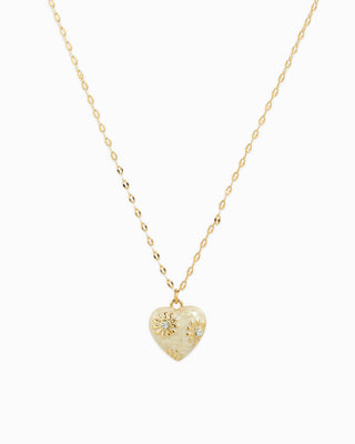 Romantic Valentine Daisy Flower Heart Necklace