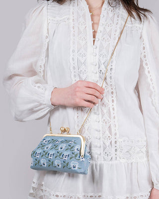 Pansy Blue Victoriana Clutch