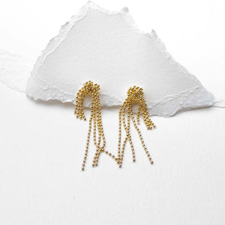 Drape Chain Ball Earrings
