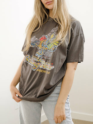 Rolling Stones USA Dragon Tour Charcoal Thrifted Graphic Tee