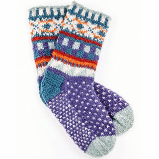 Kirstin Wool Knit Socks with Nordic Pattern