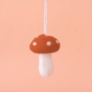 Felt Mushroom Ornament | Brown