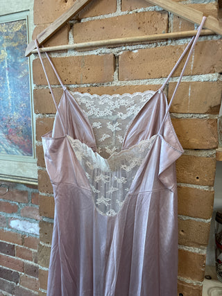 Vintage Mauve Nylon Slip Dress