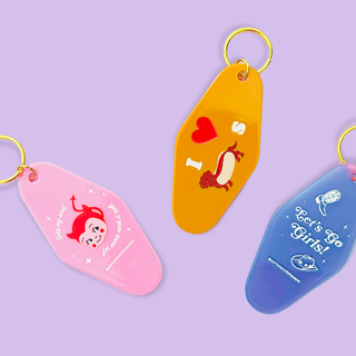 I Heart Weiner Dogs Motel Tag Keychain