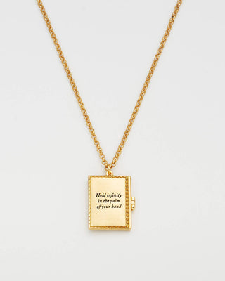 White English Rose Locket Necklace