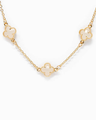 Pastel Colored Clover Station Necklace