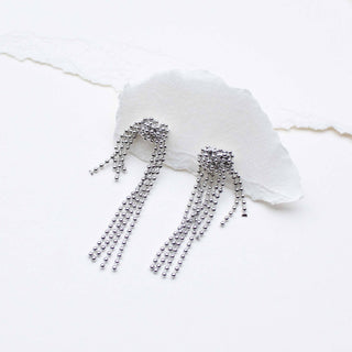 Drape Chain Ball Earrings