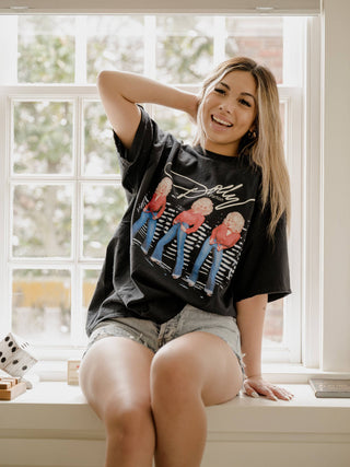 Dolly Parton Triple Threat Black Thrifted Licensed Tee