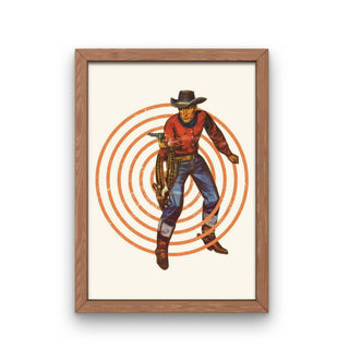 Pulp Cowboy Collage Print, Western Decor, Cowboy Print, Vint