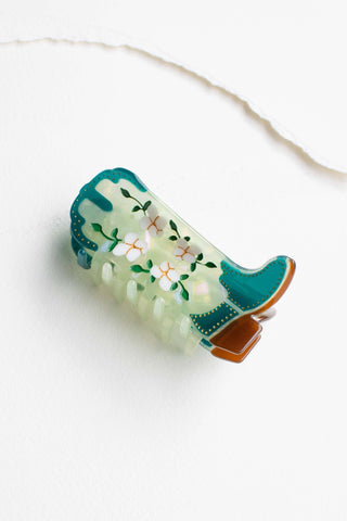 Floral Western Boot Design Featuring Magnolia Blossoms