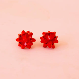 Holiday Bow Earrings | Single | Red