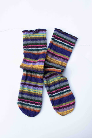 Women's Multicolor Knit Stripe Socks