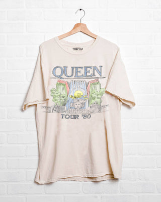 Queen 1980 Tour Off White Thrifted Licensed Graphic Tee