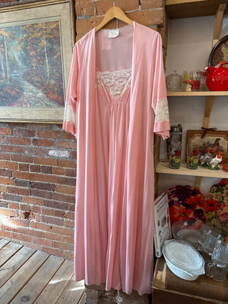 Vintage Lorage Slip Dress and Robe Set