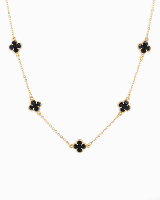 Pastel Colored Clover Station Necklace