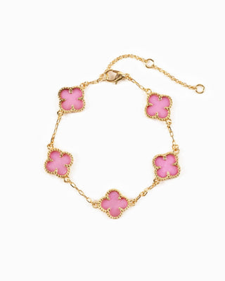 Double Pearl Clover Chain Bracelets