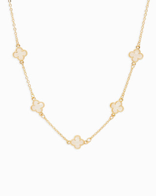 Pastel Colored Clover Station Necklace