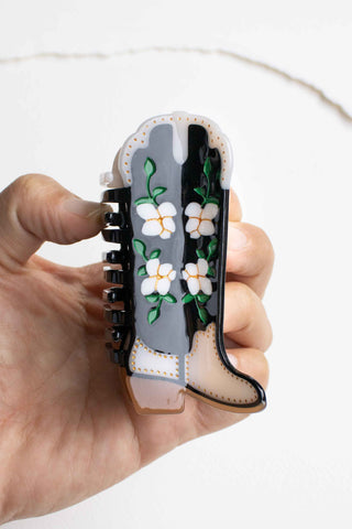 Floral Western Boot Design Featuring Magnolia Blossoms