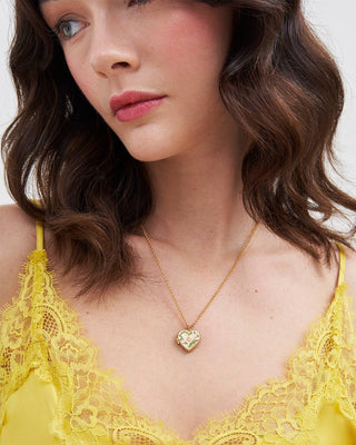 Gaia Lily Heart Locket Necklace