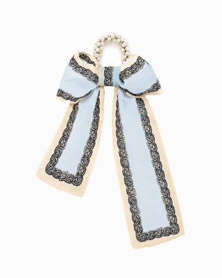 Pearl Beaded Long Bow Hair Tie