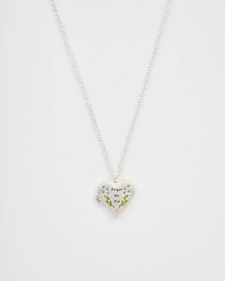 Floral Heart Silver Locket Necklace