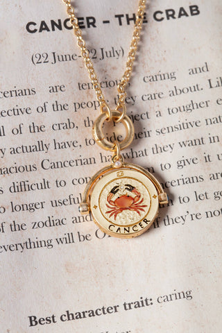 Cancer Zodiac Spinner Necklace