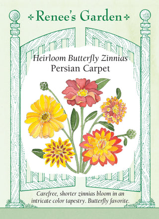 Heirloom Butterfly Zinnias - Persian Carpet