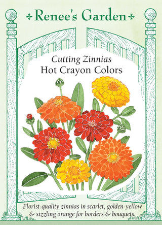 Cutting Zinnias - Hot Crayon Colors