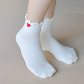 Ivory red Heart Socks