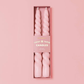 Twist Taper Candles | Pink