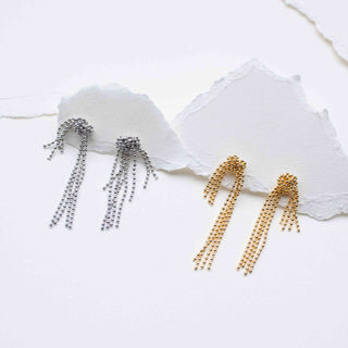 Drape Chain Ball Earrings