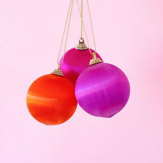Retro Satin Ornaments | Set of 9 | Mini
