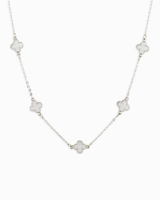 Pastel Colored Clover Station Necklace