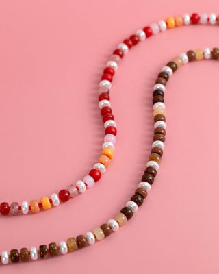 Spice Drop Bead Pearl Necklace