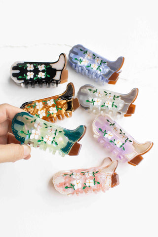 Floral Western Boot Design Featuring Magnolia Blossoms